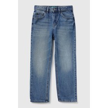 United Colors Of Benetton Koyu Mavi Erkek Ej_eskitilmiş Efektli Düğmeli Denim Pantolon Model Kodu: 4AW7CE021KOYU Mavi
