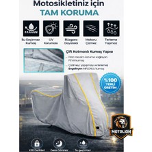 Autolion   Mondial 50 Virago Topcaseli Gri-Sarı Dikişl.kilitli Motor Brandası.