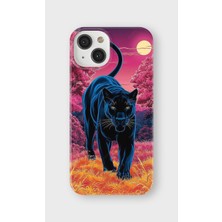 Karsu Design iPhone 14 Plus Uyumlu Baskılı Şeffaf Telefon Kılıfı | Koleksiyon: Minimal Black Panther