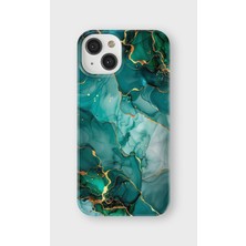 Karsu Design iPhone 14 Plus Uyumlu Baskılı Şeffaf Telefon Kılıfı | Koleksiyon: Marble And Gold Luxury