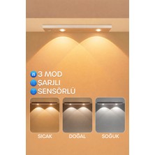 Telvesse Mutfak Tezgah Altı Şarjlı Hareket Sensörlü Cabinet Dolap Işığı Çekmece Içi Koridor Lambası 30 cm 02