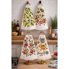 Mela Home 4'lü Dekoratif Mutfak Havlusu- Kurulama Bezi- Fırın Havlusu- 40*60 cm %100 Pamuk