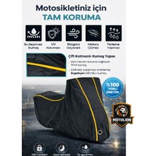 Autolion   Kuba Cg 125  Siyah-Sarı Dikişli Kilitli Motor Brandası,örtüsü