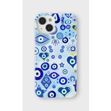 Karsu Design iPhone 13 Uyumlu Baskılı Şeffaf Telefon Kılıfı | Koleksiyon: Minimal Evil Eye