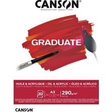 canson a3 çizim bloğu (çizim defteri) graduate yağlı boya ve akrilik 20 yaprak 290 gram 400110381