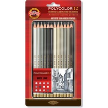 Belirtilmemiş Koh-İ Noor Sanatsal Polycolor Artist Kuru Boya Kalemi Metal Kutu Gri Tonlar 12 Li 3822-012013BL