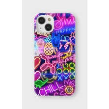 Karsu Design iPhone 15 Uyumlu Baskılı Şeffaf Telefon Kılıfı | Koleksiyon: Neon Light Designs