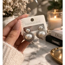 Bymiel Vintage Inci Detaylı Çelik Küpe – Şık Tasarım Kadın Küpe (Kararmaz Alerji Yapmaz 316 Çelik)