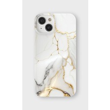 Karsu Design iPhone 14 Uyumlu Baskılı Şeffaf Telefon Kılıfı | Koleksiyon: Marble And Gold Luxury