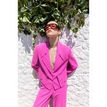 Kameya Düğmeli Blazer Ceket