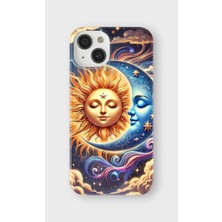 Karsu Design iPhone 13 Mini Uyumlu Baskılı Şeffaf Telefon Kılıfı | Koleksiyon: Moon Phases