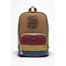 Kaff Fermuarlı Ön Cepli Design Salaş Unisex Vintage Kanvas Sırt Çantası -Moonvntg