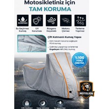Autolion   Rks Rodos 50 (Gri-Turuncu Dikişli Kilitli)Motor Brandası