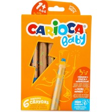 Yerli Carioca 42817 Jumbo Kuru Boya Kalemi Bebek Ahşap Gövdeli 3 In 1