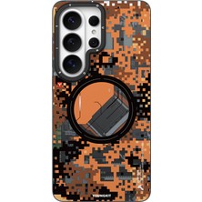 Galaxy S26 Ultra Kılıf M-Safe Uyumlu Youngkit Camouflage Sykell Serisi Kapak Turuncu