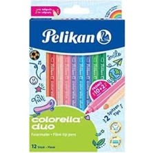  pelikan keçeli kalem colorella çift uçlu 12 renk 813846