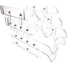  bafix evrak rafı hareketli plastik 4 lü şeffaf 444