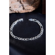 Innuendo Jewelry 925 Ayar Gümüş Figaro Zincir Erkek Bileklik 22 cm