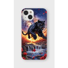 Karsu Design iPhone 13 Mini Uyumlu Baskılı Şeffaf Telefon Kılıfı | Koleksiyon: Minimal Black Panther