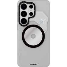 Galaxy S26 Ultra Kılıf M-Safe Uyumlu Disk Desenli Youngkit Disc Battle Kapak Gri