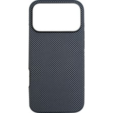 iPhone 17 Pro Max Uyumlu Kılıf M-Safe Şarj Özellikli Mohseven 1500D Aramid Fiber Kapak Mavi