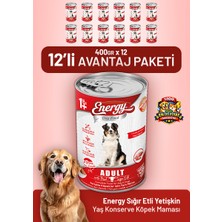 Dog food energy Sığır Etli Yetişkin Yaş Köpek Maması 400 G - 12 Adet