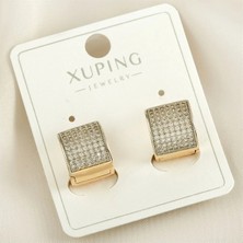 Bymiel Xuping Zirkon Taşlı Gold Paslanmaz Çelik Küpe