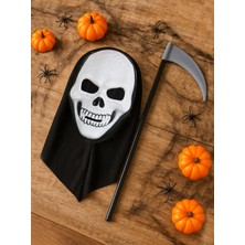 Parti Adresi Cadılar Bayramı Orak Iskelet Maske Set Halloween Parti Aksesuarı 