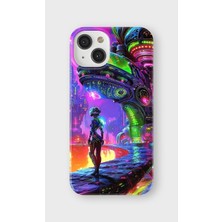 Karsu Design iPhone 14 Uyumlu Baskılı Şeffaf Telefon Kılıfı | Koleksiyon: Cyberpunk Theme