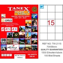 Tanex Tw-2115 Lazer Etiket 70X56 Mm Tw2115Las10100