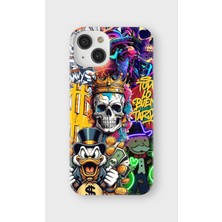 Karsu Design iPhone 13 Mini Uyumlu Baskılı Şeffaf Telefon Kılıfı | Koleksiyon: Drip Art