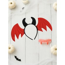 Parti Adresi Cadılar Bayramı Yarasa Taç Vampir Diş Set Halloween Parti Aksesuarı