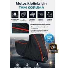 Autolion   Mondial 125 Drift L Cbs Siyah-Kırmızı Dikişli Kilitli Motor Brandası,su Geçirmez Örtü