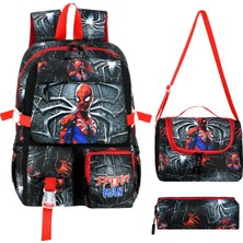 Waddell Kore Tarzı Örümcek Temalı Çocuk Ilkokul Sırt Çantası,termal Beslenme Çantası ve Kalemlik