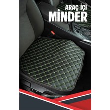 Skoda Roomster Uyumlu 3 Parça Araç Içi - Oto Koltuk Minderi Mavi Deri Beyaz Dikişli