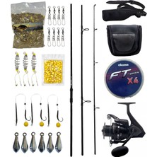 Yek Outdoor Yekoutdoor Profesyonel Göl Oltası Seti Kendo Carp 3.90CM 3.5lbs Olta Kamışı&okuma Wave Power WP-6000A1 Olta Makinesi