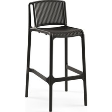 Tilia Nes Polipropilen Bar Sandalyesi 75 cm Siyah - Mutfak, Kafe, Restoran, İç ve Dış Mekan İçin