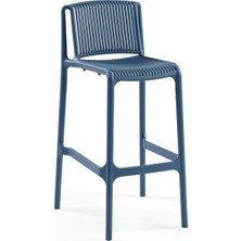 Tilia Nes Polipropilen Bar Sandalyesi 75 cm Saks Mavi - Mutfak, Balkon, Kafe, Teras, Restoran, İç ve Dış Mekan İçin