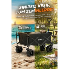 Ginza Kamp Arabası Kalın Tekerlekli, Fren Sistemli, Xl Büyük Boy, Kumsal,plaj ,kamp, Bahçe Vagon Arabası