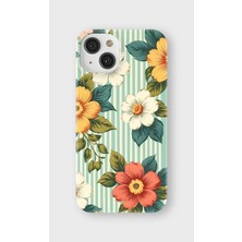 Karsu Design iPhone 13 Mini Uyumlu Baskılı Şeffaf Telefon Kılıfı | Koleksiyon: Vintage Floral