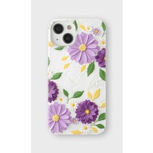Karsu Design iPhone 13 Uyumlu Baskılı Şeffaf Telefon Kılıfı | Koleksiyon: Pastel Flower Patterns
