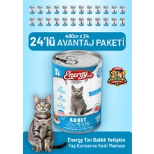 Cat food energy Ton Balıklı Yetişkin Yaş Kedi Maması 400 G - 24 Adet