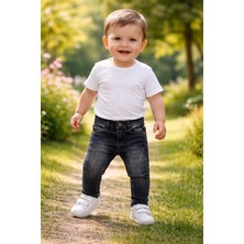  szg likralı reflektörlü erkek çocuk kot pantolon siyah