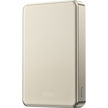 Wiwu P15-1 LED Işık Göstergeli Ultra Ince Pd 20W Kablosuz Powerbank 10000MAH 15W Titanyum-Gold