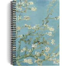 miosho Vincent Van Gogh / Almond BLOSSOM,1890 | Spiralli Defter 01 | A5 | Çizgisiz | 100 Sayfa | Sanat