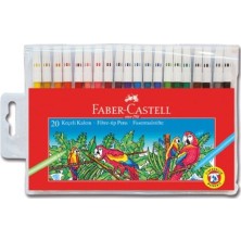  faber-castell keçeli boya kalemi yıkanabilir 20 renk 5067 15512
