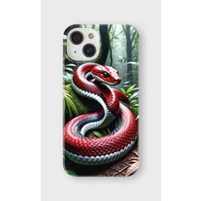 Karsu Design iPhone 14 Plus Uyumlu Baskılı Şeffaf Telefon Kılıfı | Koleksiyon: Aesthetic Snake