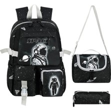 Waddell Kore Tarzı Erkek Çocuk Astronot Ilkokul Sırt Çantası,termal Beslenme Çantası ve Kalemlik