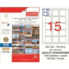  tanex tw-2015 lazer etiket 45x45 mm tw2015las10100