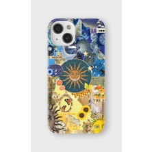 Karsu Design iPhone 15 Plus Uyumlu Baskılı Şeffaf Telefon Kılıfı | Koleksiyon: Boho Sun And Moon